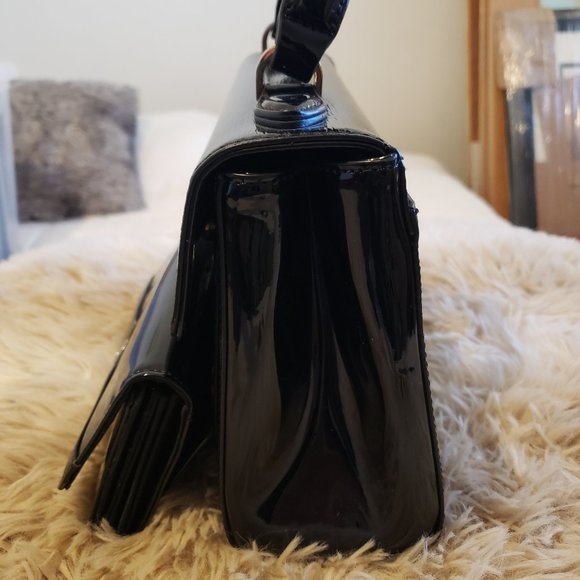 Giani Bernini Black Patent Leather Purse AND matching Wallet - Picture 5 of 8